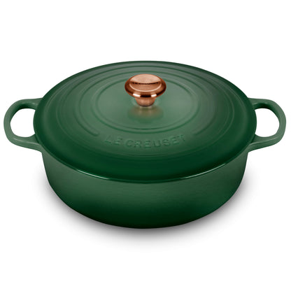 Signature Cast Iron 6.75-quart Artichaut Round Wide Dutch Oven with Copper Knob