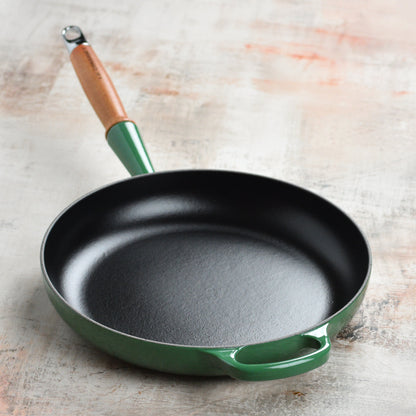Cast Iron 10.25-inch Artichaut Fry Pan with Wood Handle