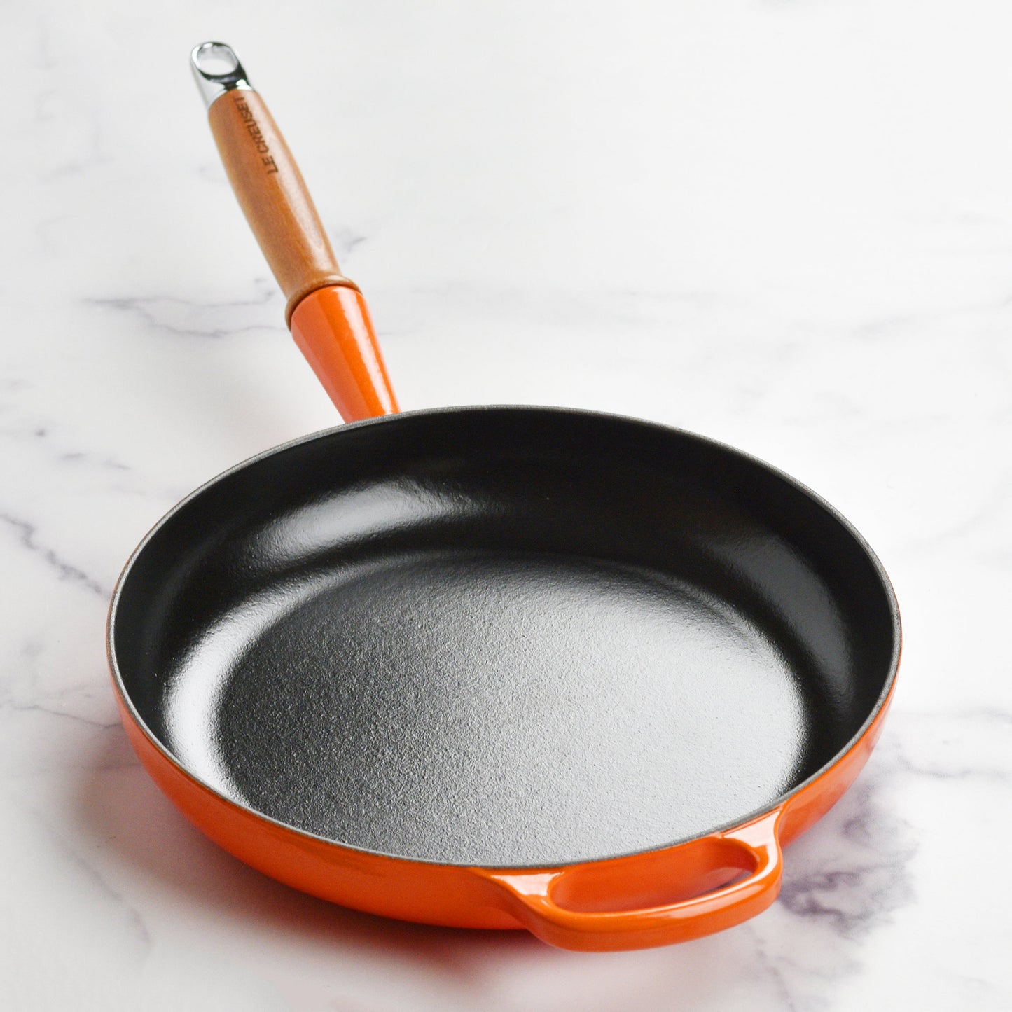Cast Iron 10.25-inch Flame Fry Pan with Wood Handle