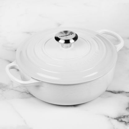Signature Cast Iron 3.5-quart White Sauteuse Dutch Oven