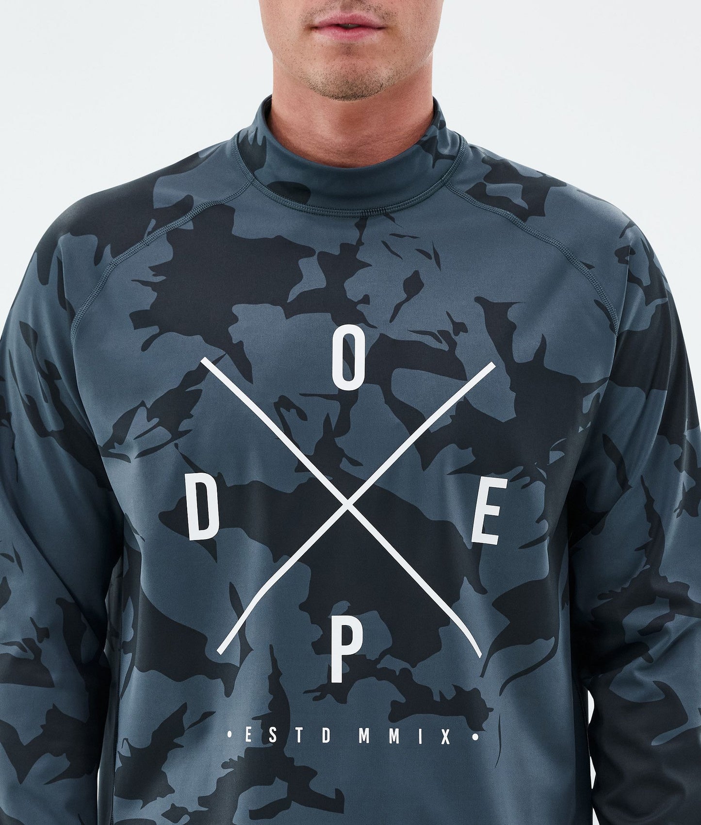 Base Layer Top For Men 2X-Up Metal Blue Camo