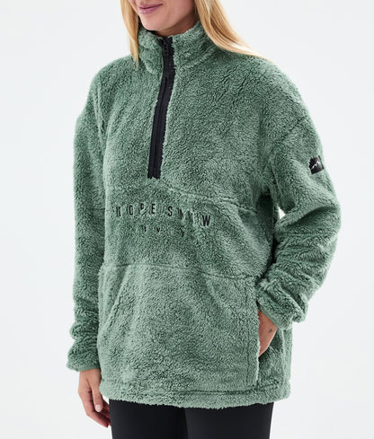 Fleece Sweater For Women Faded Green