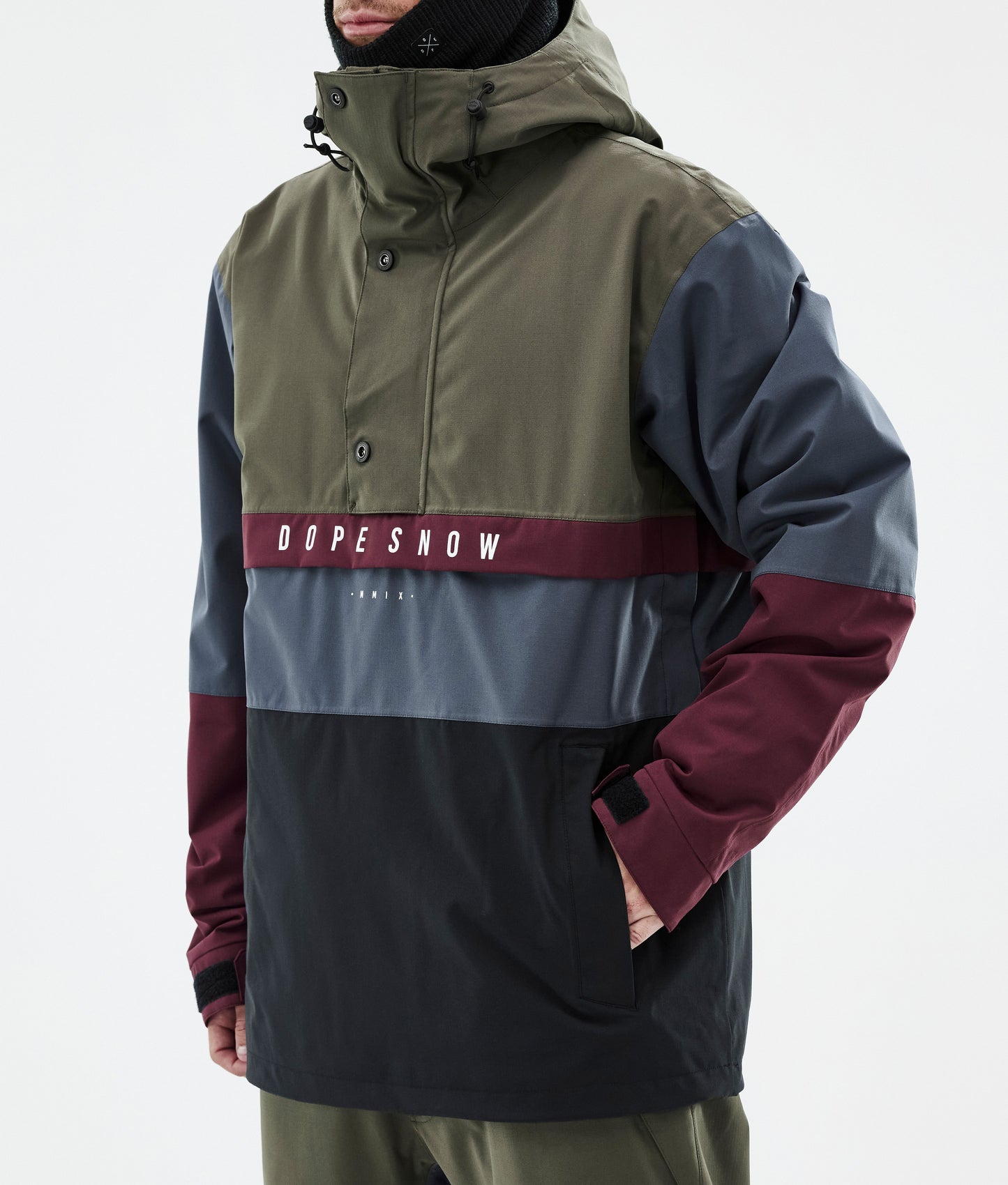 Snowboard Jacket For Men Olive Green/Burgundy/Metal Blue/Black