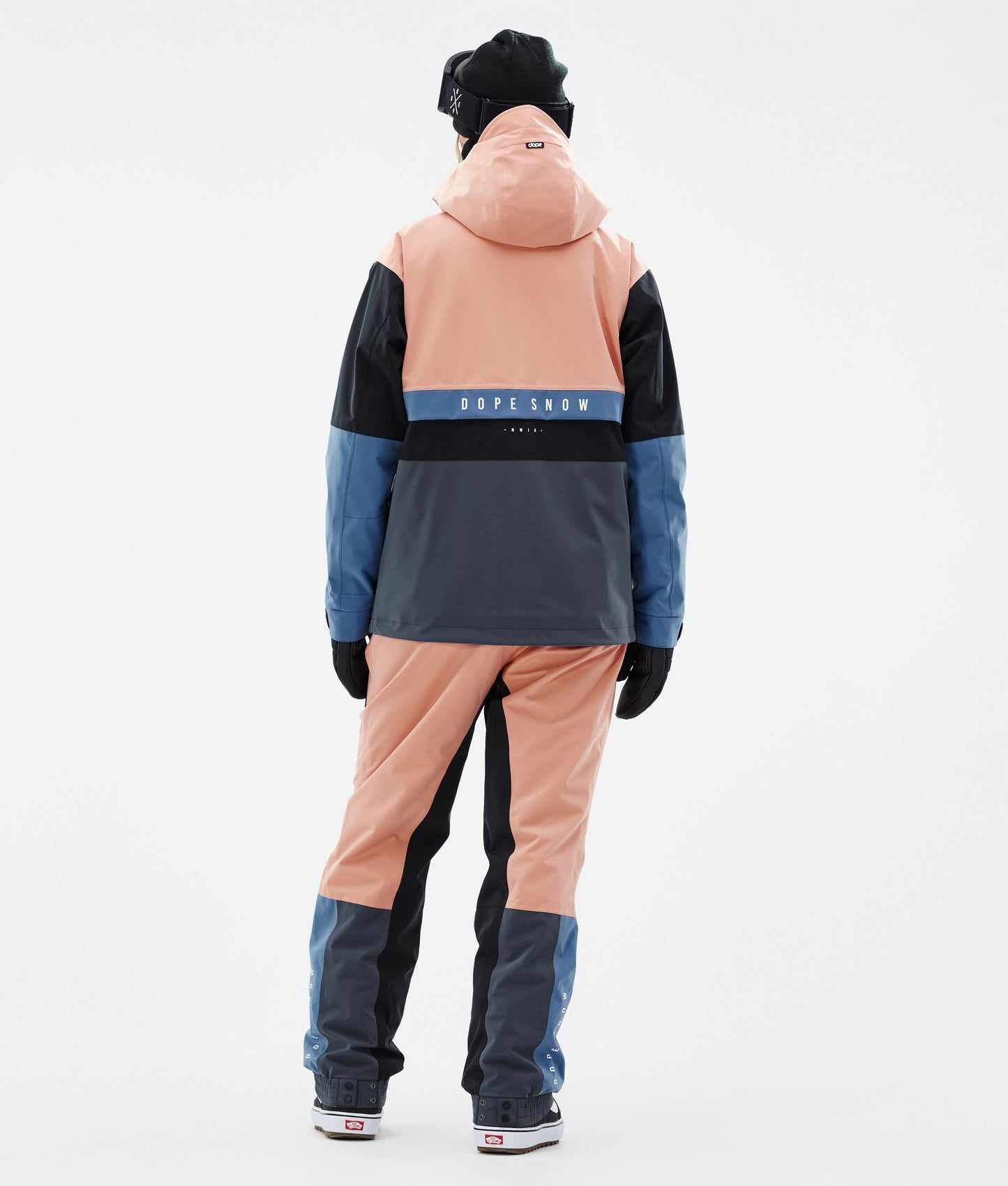 Snowboard Jacket For Women Faded Peach/Blue Steel/Black/Metal Blue