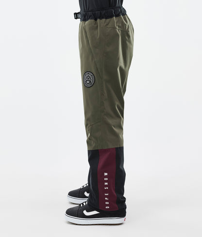 Snowboard Pants For Men OIive Green/Burgundy/Metal Blue/Black