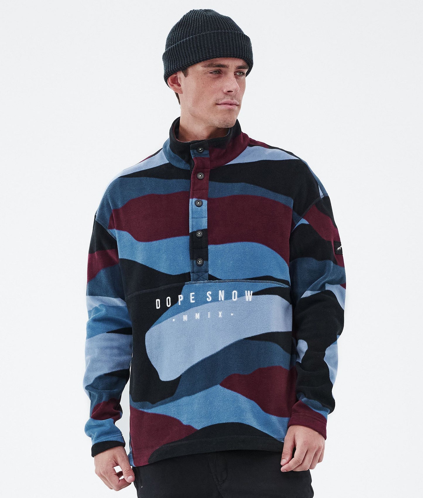Fleece Sweater For Men Shards Burgundy Blue
