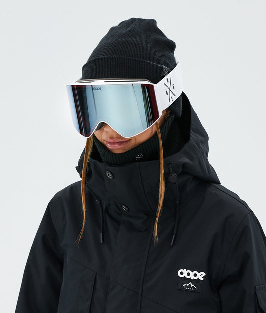 Ski Goggles White/Blue Mirror