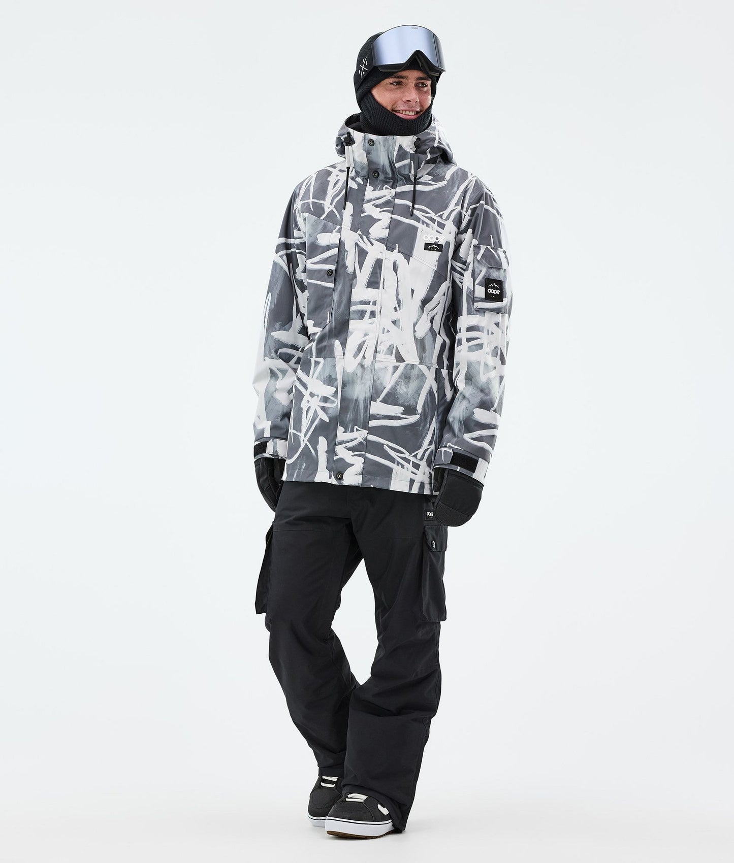 Snowboard Jacket For Men Scribble Black