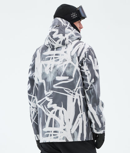 Snowboard Jacket For Men Scribble Black