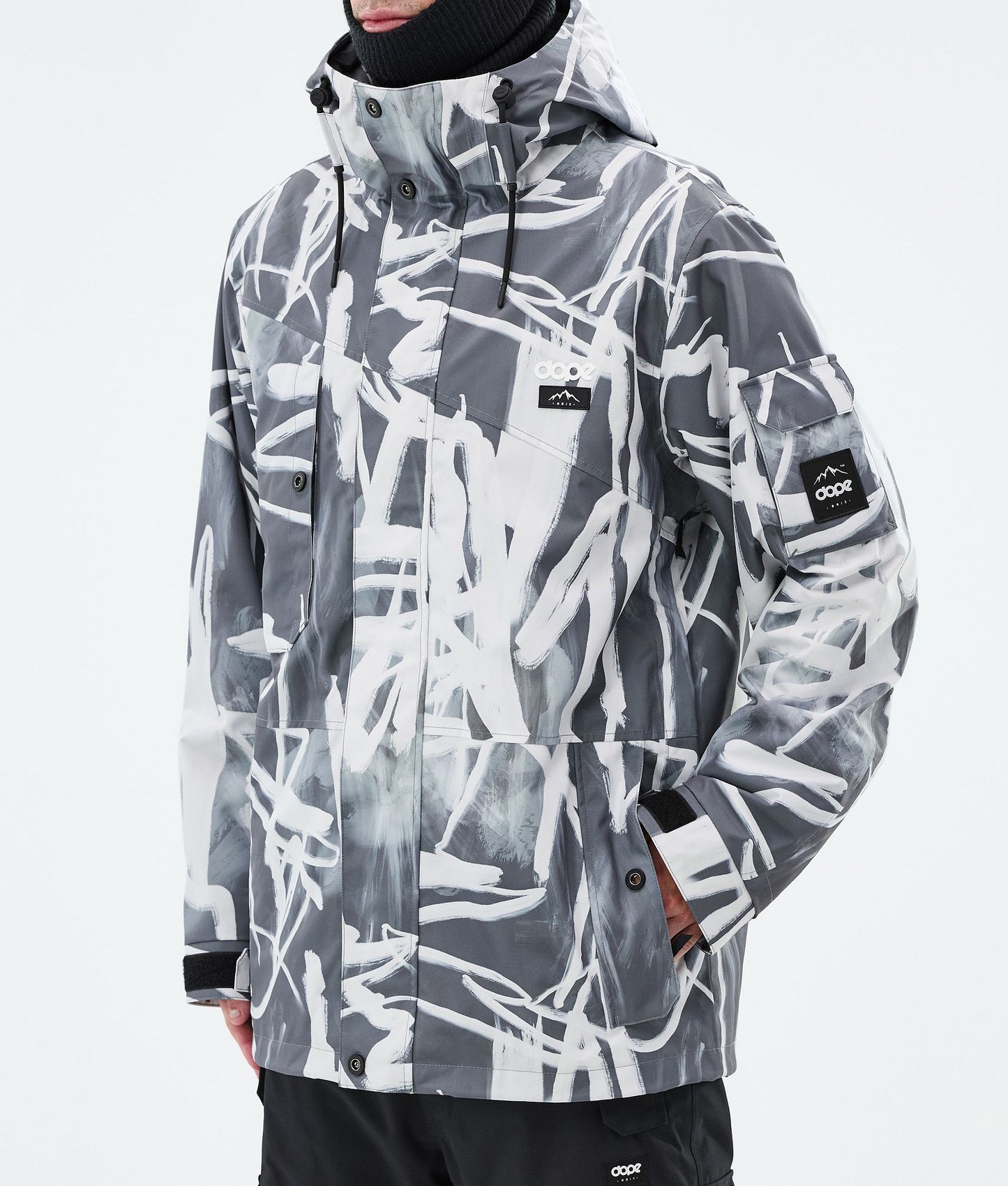 Snowboard Jacket For Men Scribble Black