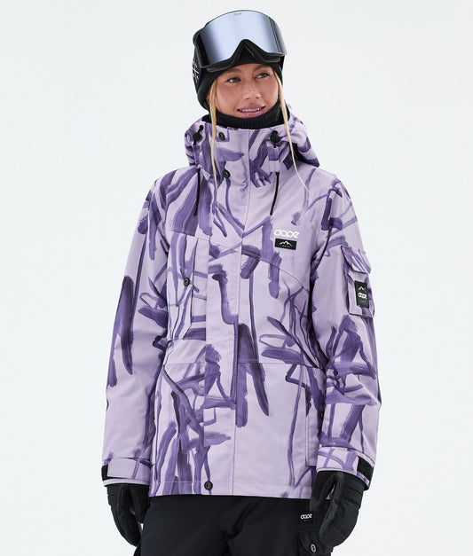 Snowboard Jacket For Women Scribble Purple