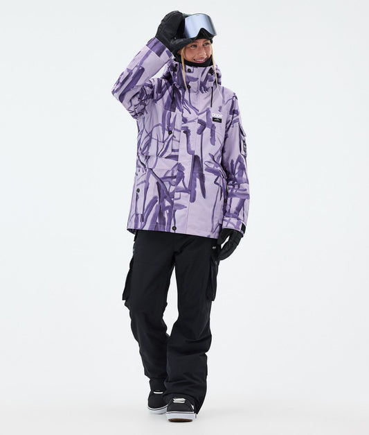 Snowboard Jacket For Women Scribble Purple