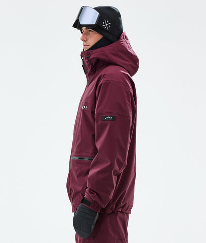 Snowboard Jacket For Men Burgundy