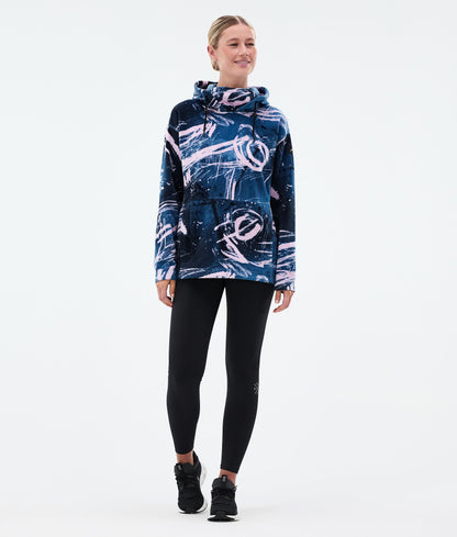 Fleece Hoodie For Women Carvings Pink