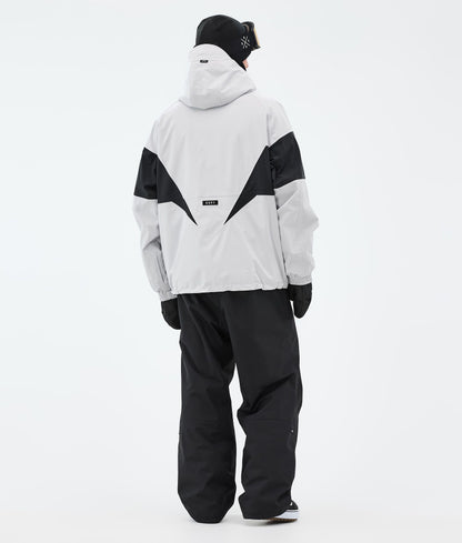 Snowboard Jacket For Men Spike Light Grey/Black