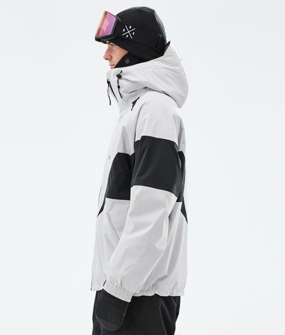 Snowboard Jacket For Men Spike Light Grey/Black