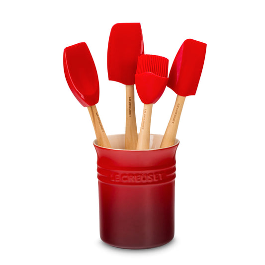 5 Piece Cerise Silicone Utensil Set