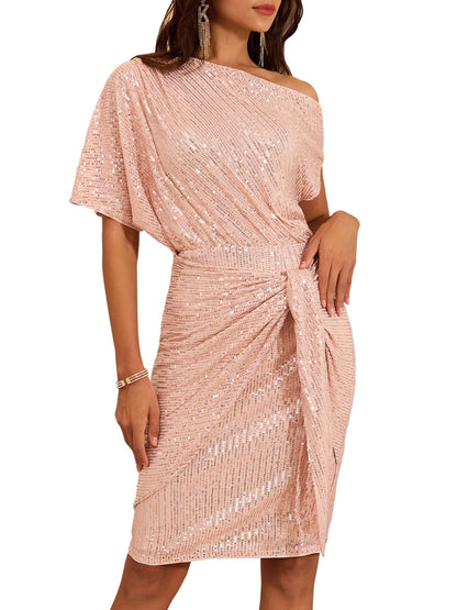 Women's Off Shoulder Sequins Bodycon Dress (Buy 2 Free Shipping)
