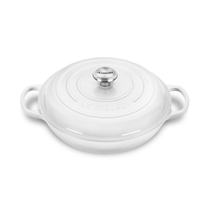 Signature Cast Iron 3.5-quart White Braiser