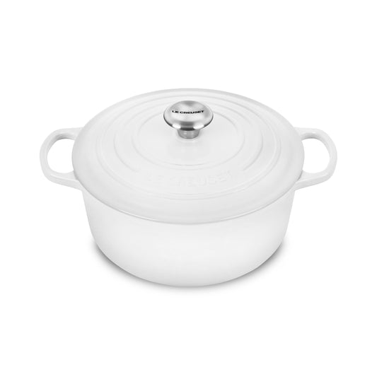 Signature Cast Iron 5.5-quart White Round Dutch Oven