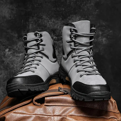 (⏰Limited Time 70% Off Event) Men's Waterproof Non-slip Anti-puncture Hiking Boots Ankle Support Wide Toe Arch Support Orthopedic Work Boots