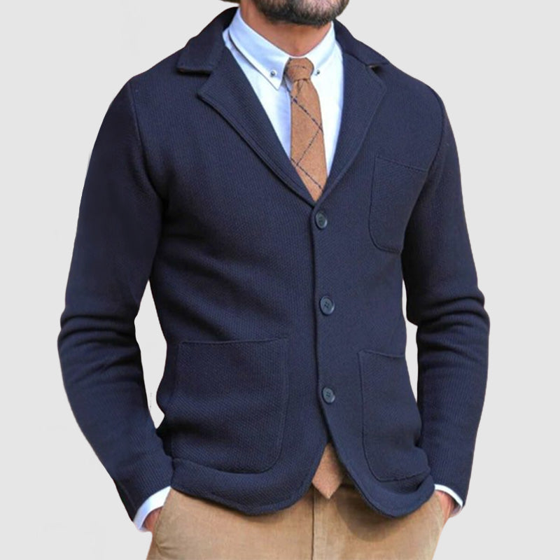 CLEARANCE SALE Men's Elegant Lapel Long Sleeve Knit Jacket